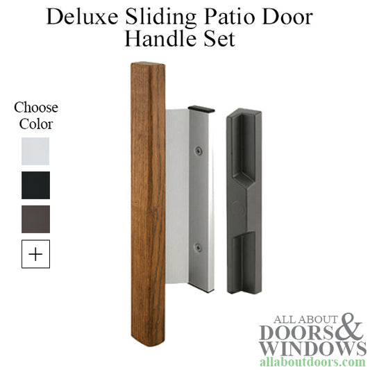 Deluxe Surface Mounted Handle Set for Sliding Glass Door Extruded Aluminum Inside Pull with Diecast Outside Pull