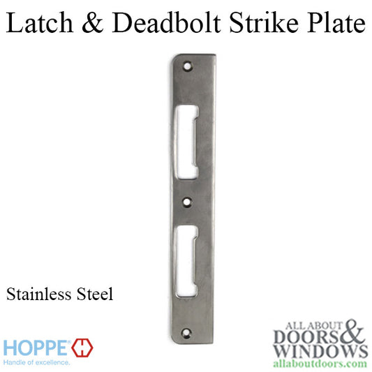 Strike Plate, PC0039N, Latch & Deadbolt  1.30 x 8.82 - Stain. Steel