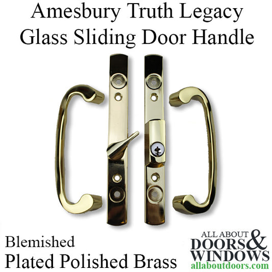 Amesbury Truth 98.01 Legacy Glass Sliding Door Handle with Key Plated Polished Brass - Blemished