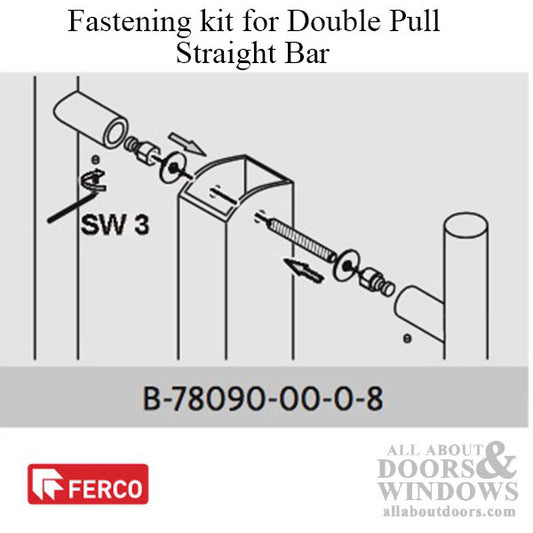 G-U Ferco Fastening kit for double pull bars - Stainless Steel