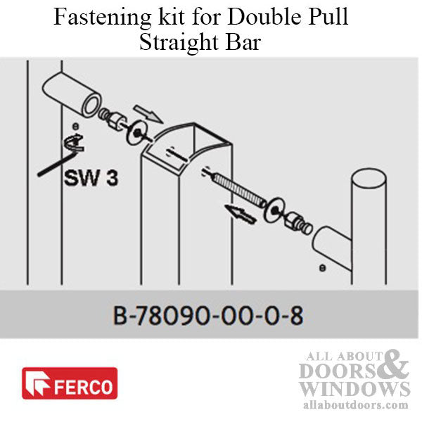 G-U Ferco Fastening kit for double pull bars - Stainless Steel - G-U Ferco Fastening kit for double pull bars - Stainless Steel