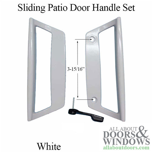 Sliding Patio Door Handle Set, White - Sliding Patio Door Handle Set, White