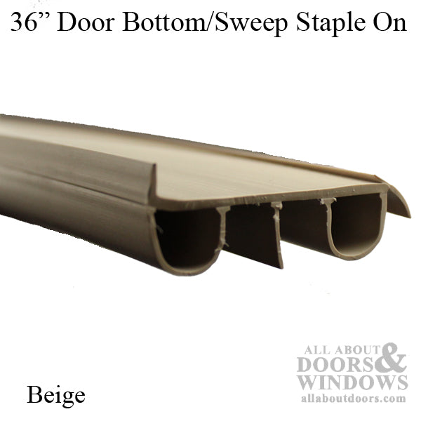 Door Bottom / Sweep, Staple-On, Beige, 36 Inch - Door Bottom / Sweep, Staple-On, Beige, 36 Inch