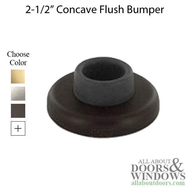 2-1/2 Concave Flush Bumper  - Choose Finish - 2-1/2 Concave Flush Bumper  - Choose Finish