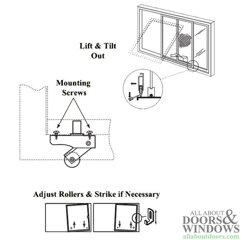 Stainless Steel Roller Assembly with 1 Inch Steel Wheel for Sliding Screen Door - Stainless Steel Roller Assembly with 1 Inch Steel Wheel for Sliding Screen Door