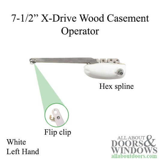 Roto 7-1/2" Single Arm X-Drive, Left Hand Notched for Wood Application