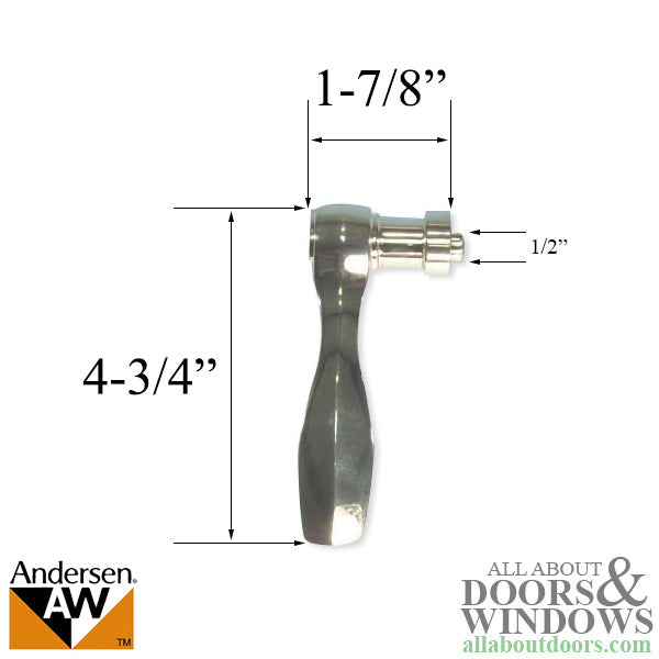 Andersen  Newbury Handle Right Hand Door Handle Bright Brass - Andersen  Newbury Handle Right Hand Door Handle Bright Brass