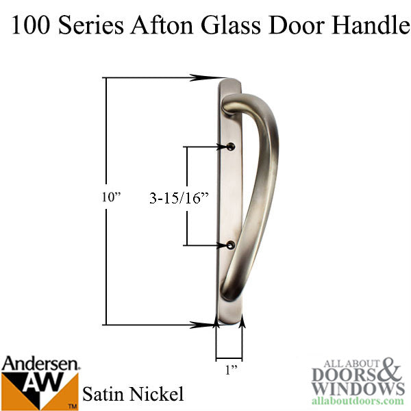 Andersen 100 Series Afton Sliding Door Handle - Satin Nickel - Andersen 100 Series Afton Sliding Door Handle - Satin Nickel