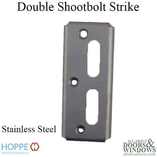 Strike Plate, PS0001N, Double Shootbolt  1.56 x 0.75 -Stainless Steel