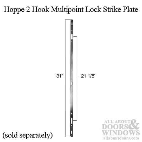 Hoppe Multipoint Lock - 2 Hooks, 35mm Sliding Door Lock, 20mm Face - Hoppe Multipoint Lock - 2 Hooks, 35mm Sliding Door Lock, 20mm Face