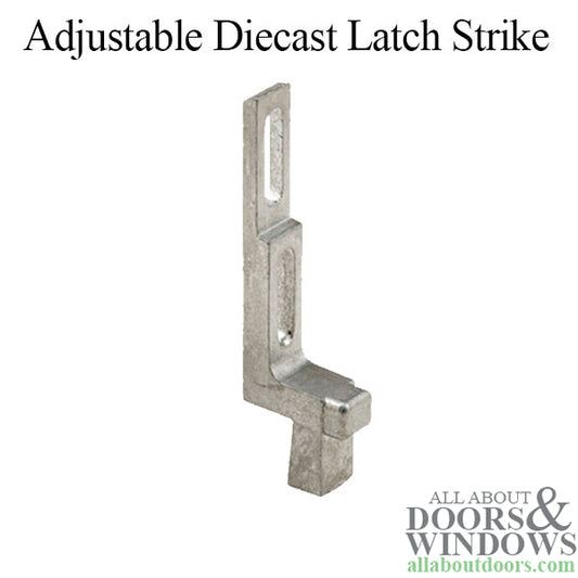 Adjustable Diecast 1-3/8 Inch Latch Strike with 1/4 Inch Offset for Sliding Screen Door