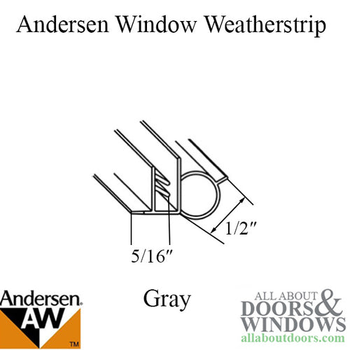 Andersen Casement Window Weatherstrip Pair PSC6 Gray - Andersen Casement Window Weatherstrip Pair PSC6 Gray