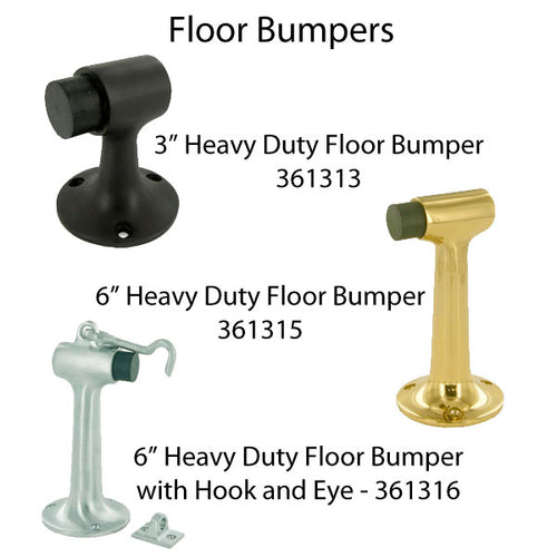 Heavy Duty Floor Bumper/ Stop  3 x 2-1/4  - Choose Finish - Heavy Duty Floor Bumper/ Stop  3 x 2-1/4  - Choose Finish