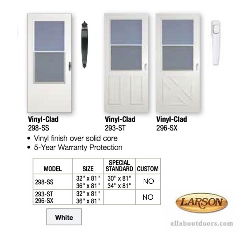 Larson Vinyl Clad Self Storing Single Vent Storm Door - Larson Vinyl Clad Self Storing Single Vent Storm Door