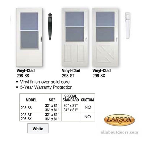 Larson Vinyl Clad Self Storing Single Vent Storm Door - Larson Vinyl Clad Self Storing Single Vent Storm Door