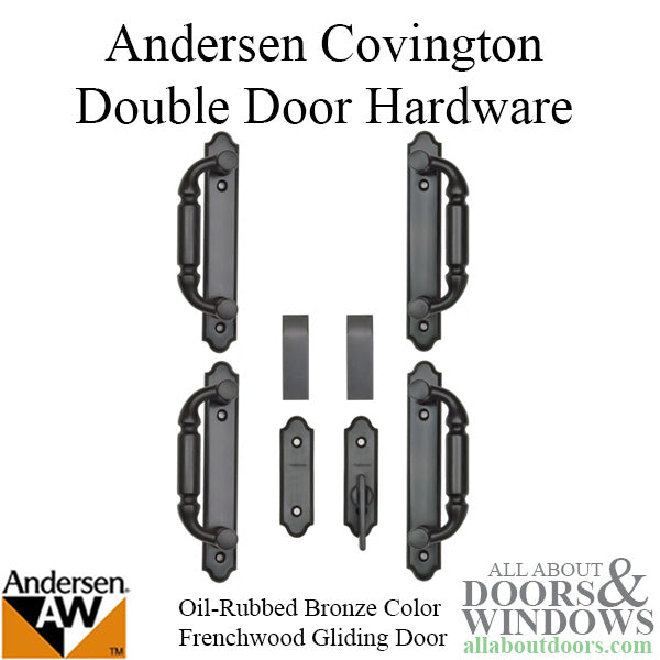 Andersen Frenchwood Gliding Door Trim Hardware, Covington, 4 Panel Interior and Exterior  - Oil Rubbed Bronze - Andersen Frenchwood Gliding Door Trim Hardware, Covington, 4 Panel Interior and Exterior  - Oil Rubbed Bronze