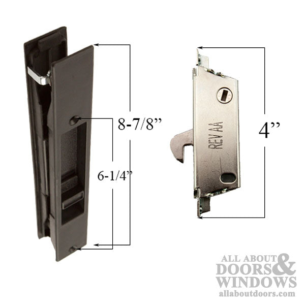 Sliding Patio Door Handle Flush Mount Handle With Mortise Lock - Sliding Patio Door Handle Flush Mount Handle With Mortise Lock