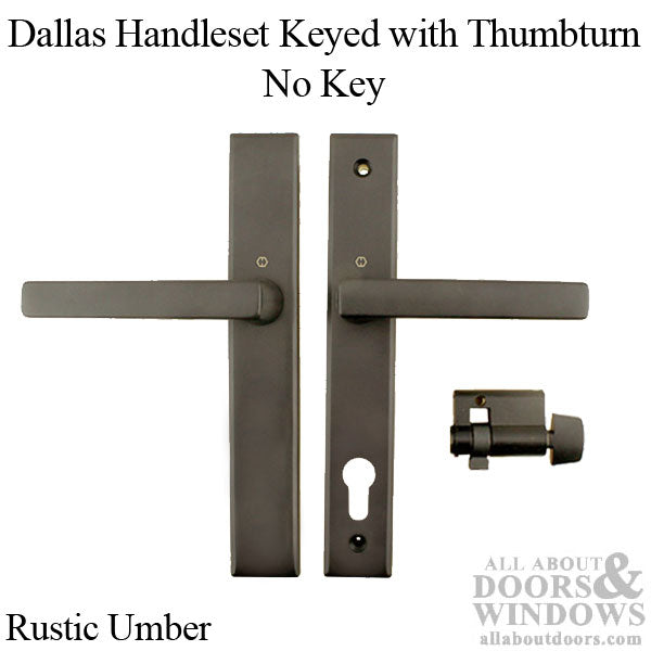 Dallas Contemporary Lever Handle, Inactive, Nonkeyed with Thumbturn,  M1643 / 2161N Set - Rustic Umber - Dallas Contemporary Lever Handle, Inactive, Nonkeyed with Thumbturn,  M1643 / 2161N Set - Rustic Umber