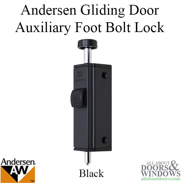 Andersen Auxiliary Foot Bolt Lock for Frenchwood Sliding Door Black - Andersen Auxiliary Foot Bolt Lock for Frenchwood Sliding Door Black