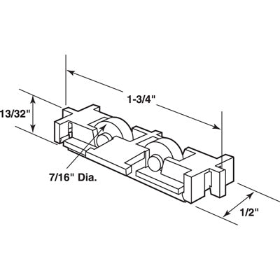 Roller Assembly (Flat) - Sliding Windows, Nylon - Roller Assembly (Flat) - Sliding Windows, Nylon