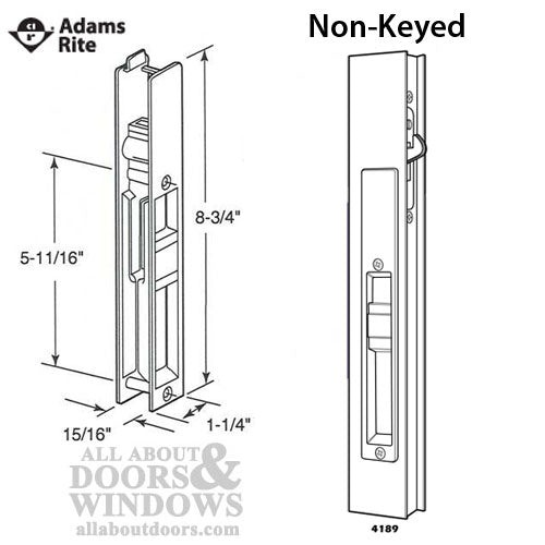 Adams Rite Handle Set, Flush Type, 5-11/16 -  NO Key - Adams Rite Handle Set, Flush Type, 5-11/16 -  NO Key