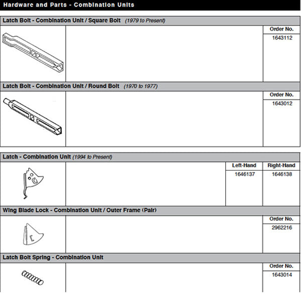 Combination Storm Window / Outer Frame Wing Blade Locks - Combination Storm Window / Outer Frame Wing Blade Locks