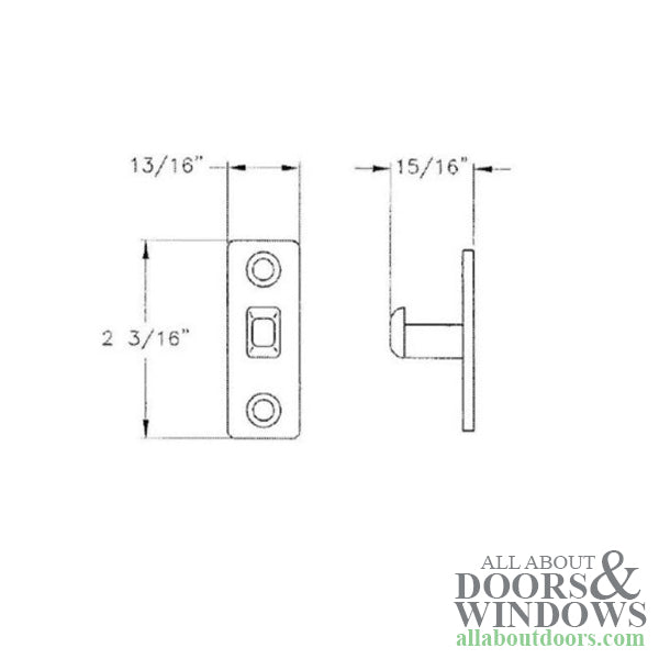 Strike / Keeper for Sliding Door Locks - Choose Color - Strike / Keeper for Sliding Door Locks - Choose Color