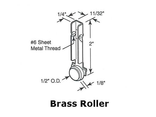 Roller Assembly (Flat) - Sliding Windows, Vertical Rail - Brass / Steel - Roller Assembly (Flat) - Sliding Windows, Vertical Rail - Brass / Steel