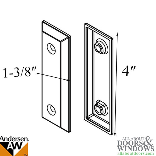 Andersen Frenchwood Gliding Doors - Cover Plate - Yuma - 4 Panel - Distressed Nickel - Andersen Frenchwood Gliding Doors - Cover Plate - Yuma - 4 Panel - Distressed Nickel