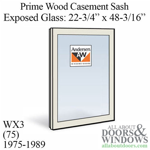 Andersen Dual Pane Sash, WX4 (77)  EG 22-3/4, 1975-1989 - Andersen Dual Pane Sash, WX4 (77)  EG 22-3/4, 1975-1989