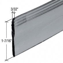 Shower Door Bottom Seal / Sweep 3/32 x 1-7/16 -  Flat - Gray - Shower Door Bottom Seal / Sweep 3/32 x 1-7/16 -  Flat - Gray