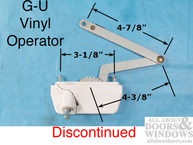 G-U Casement Operator, Plastic / Vinyl, RH - Discontinued - See Notes - G-U Casement Operator, Plastic / Vinyl, RH - Discontinued - See Notes