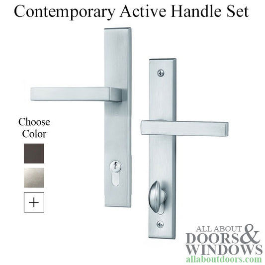 Contemporary Active Keyed Multipoint lock door handle Set