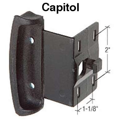 Capitol Patio Glass Sliding Door Handle Pull 1-1/8" Screw Hole Center - Black Finish