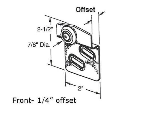 Roller, Wardrobe Door, 7/8 inch Wheel, 1/4 inch Offset - Roller, Wardrobe Door, 7/8 inch Wheel, 1/4 inch Offset