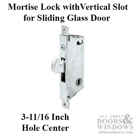 Adams Rite Mortise lock Vertical Slot, Sliding Patio Door Angled Body - Steel