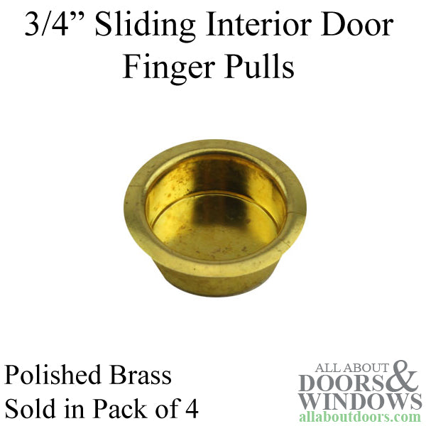 3/4 in. Sliding Interior Door Finger Pull in Polished Brass - 3/4 in. Sliding Interior Door Finger Pull in Polished Brass