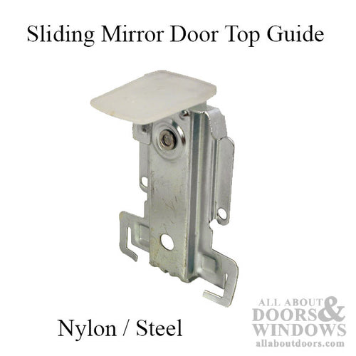 Sliding Mirror Door Top Guide 3-7/16 Inch Steel Housing Nylon Guide - Sliding Mirror Door Top Guide 3-7/16 Inch Steel Housing Nylon Guide