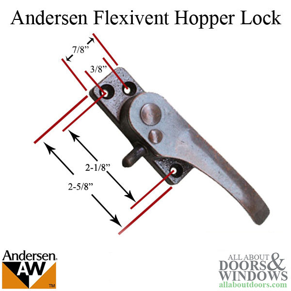 Andersen Right Hand Flexivent Hopper Lock - Bronze - Andersen Right Hand Flexivent Hopper Lock - Bronze