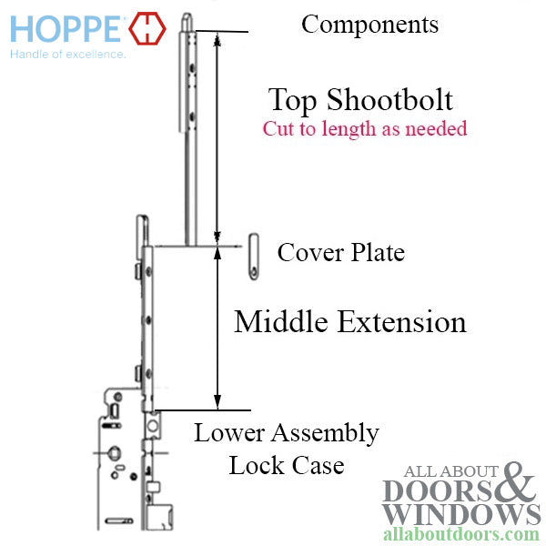 16mm Hoppe Manual Middle Extension, Shootbolt  17.36