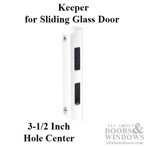 Keeper - Sliding Patio Door, Side Mount, Plastic - White - Keeper - Sliding Patio Door, Side Mount, Plastic - White