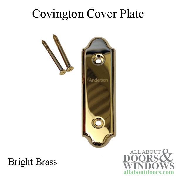 Andersen Gliding Door Cover Plate, Covington Style - Bright Brass - Andersen Gliding Door Cover Plate, Covington Style - Bright Brass