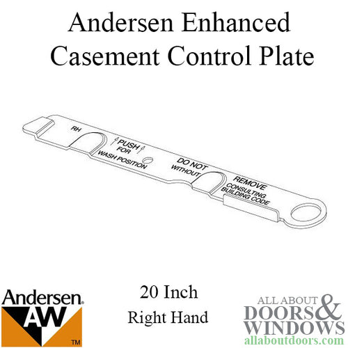 Control Plate 20 in,  Enhanced Casement, Right - Control Plate 20 in,  Enhanced Casement, Right