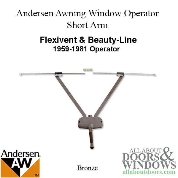 Andersen Awning Window Operator Flexivent Beauty-Line 12-3/8 Short Arm Bronze - Andersen Awning Window Operator Flexivent Beauty-Line 12-3/8 Short Arm Bronze
