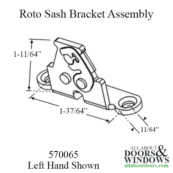 Roto Sash Bracket Assembly, 30mm Face mount, Left Hand, Stainless Steel - Roto Sash Bracket Assembly, 30mm Face mount, Left Hand, Stainless Steel