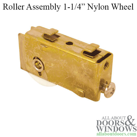 Sliding Patio Door Roller With 1.25 Inch Nylon Wheels Steel Hook Tab Housing