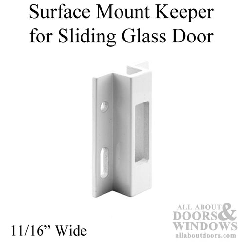 Patio Sliding Door Keeper Strike Plate with Hook Style Latch White - Patio Sliding Door Keeper Strike Plate with Hook Style Latch White