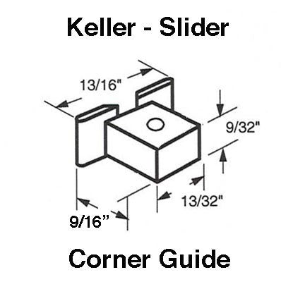 Keller Corner Guide, Plastic Housing, Horizontal Sliding Window