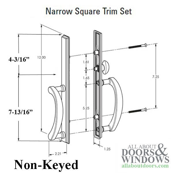 Pella  Original Sliding Door Handle Interior / Exterior Pull & Mortise Lock - Pella  Original Sliding Door Handle Interior / Exterior Pull & Mortise Lock