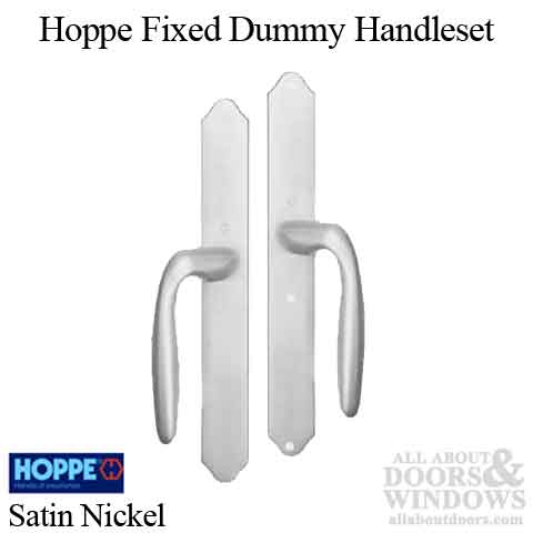 HOPPE HLS 9000 Sliding Door Handle Set with Verona Lever Fixed Dummy Satin Nickel